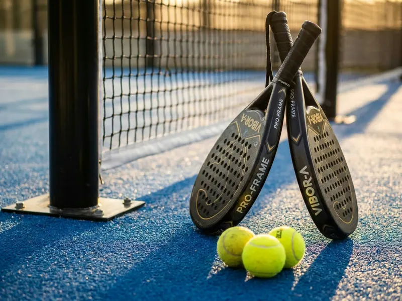 Net, raket dan bola padel