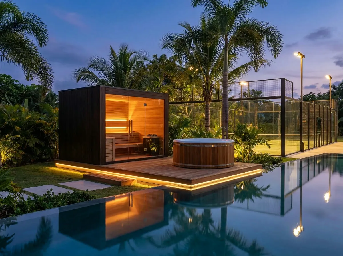 Zona recovery klub padel di Medan: sauna dan ice bath